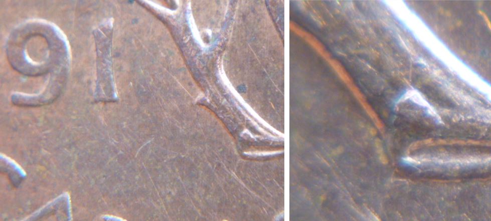 1 Cent 1991-Point sur la tige.JPG