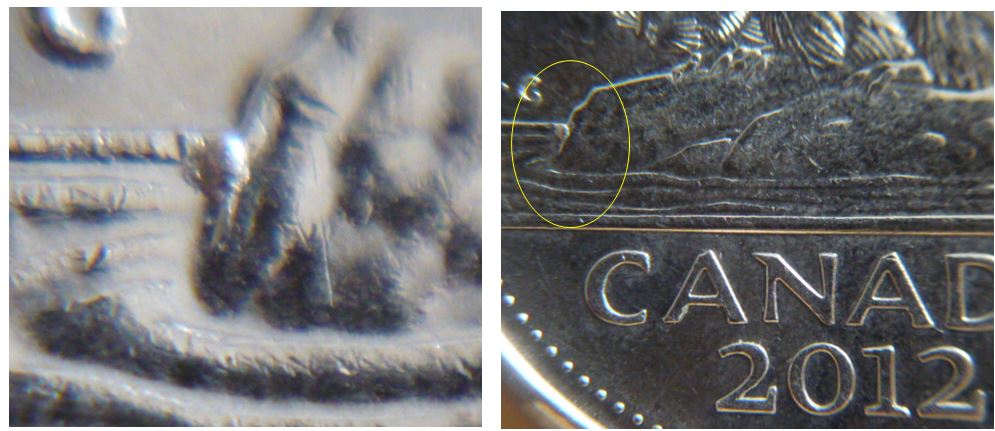 5 Cents 2012-Éclats de coin devant la buche-1.JPG