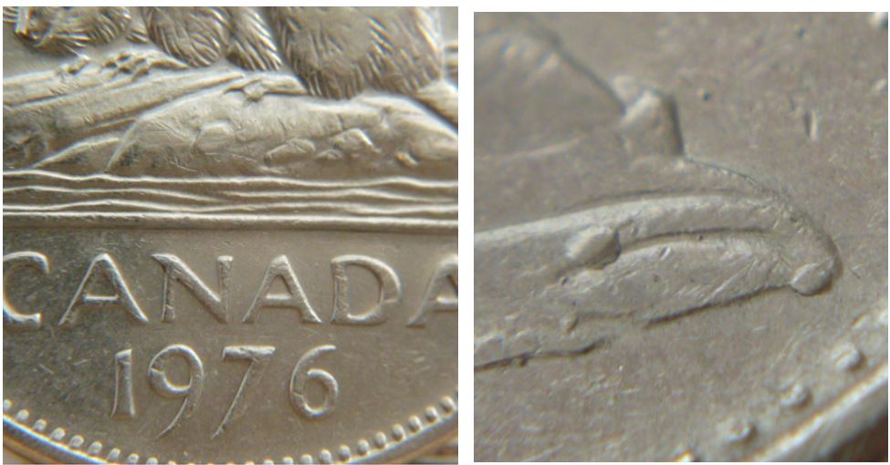 5 Cents 1976-Éclat de coin sur le bus de effigie-1.JPG