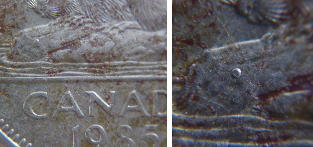 5 Cents 1985-Point sur la buche-2.JPG