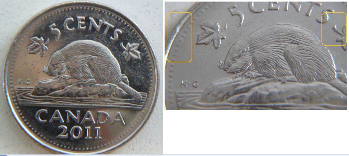 5 Cents 2011-Double tige +Domage au listel - bavure repliée sur la pièce-1.JPG