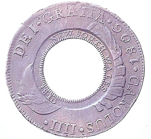 Holey Dollar - New South Wales 1831 valant 5 shillings