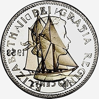 Elisabeth II (1953 à 1964) - Avers - Coins entrechoqués