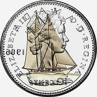 Elisabeth II (1965 à 1968) - Avers - Coins entrechoqués