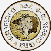 Elizabeth II (1996) - Avers - Coins entrechoqués