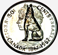 Élizabeth II (1967) - Revers - Coins entrechoqués