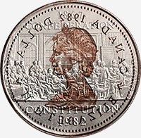 Elizabeth II (1982) - Revers - Coins entrechoqués