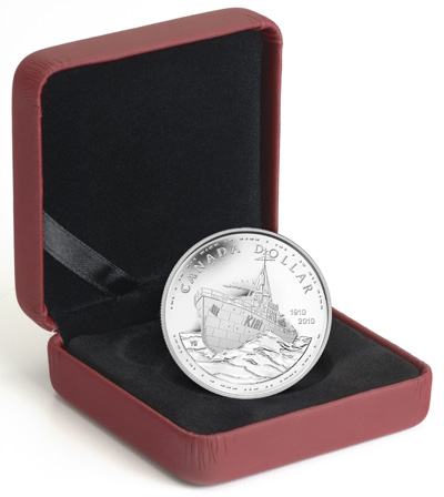 Dollar en argent épreuve numismatique 2010 - 100e anniversaire de la marine canadienne (1910-2010)