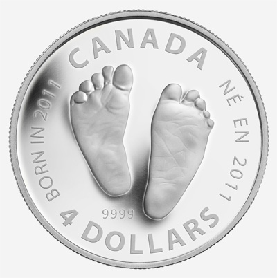 Pièce commémorative en argent fin de ½ oz 2011 - Bienvenue parmi nous