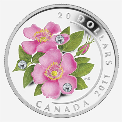 Pièce de 20 $ en argent fin 2011 - L'églantine
