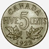 Dominion du Canada, pièce de 5 cents en nickel, 1922