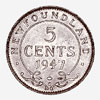 Terre-Neuve, pièce de 5 cents, 1947C