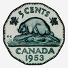 Canada, pièce de 5 cents, 1953
