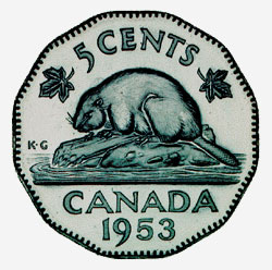 Pièce de 5 cents, 1953