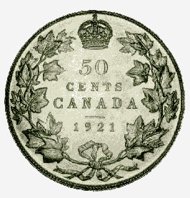 Pièce de 50 cents en argent, 1921
