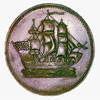 Île-du-Prince-Édouard, jeton d'un demi-penny en cuivre, <em>Ships, Colonies & Commerce</em>, 1830-1860