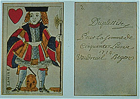 Nouvelle-France, monnaie de carte, 1714