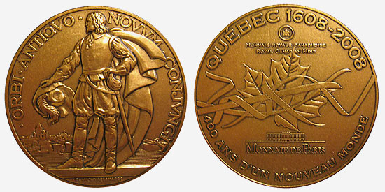 Le médaillon commémoratif du 400e de la Ville de Québec