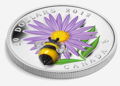 Pièce de 20 $ en argent fin 2012 - Aster et Bourdon en verre