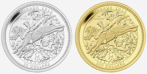 Pièces de 500 $ en or pur et de 50 $ en argent fin 2012 - Centenaire du Stampede de Calgary