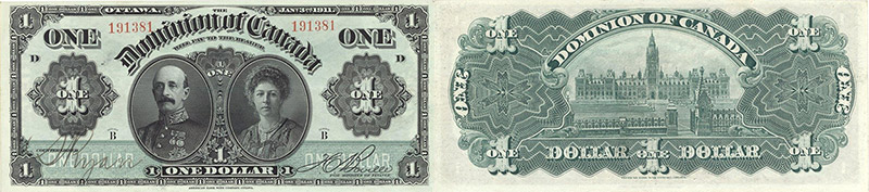 Valeur des billets de banque de 1 dollar 1911