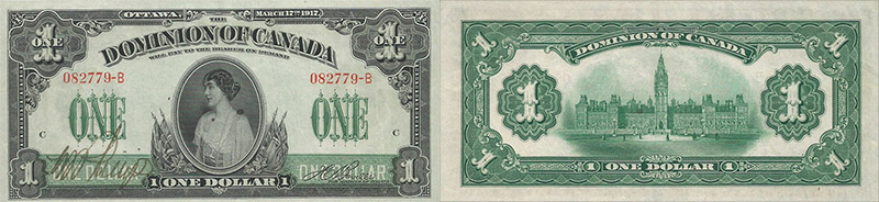Valeur des billets de banque de 1 dollar 1917