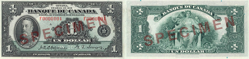 Valeur des billets de banque de 1 dollar de 1935