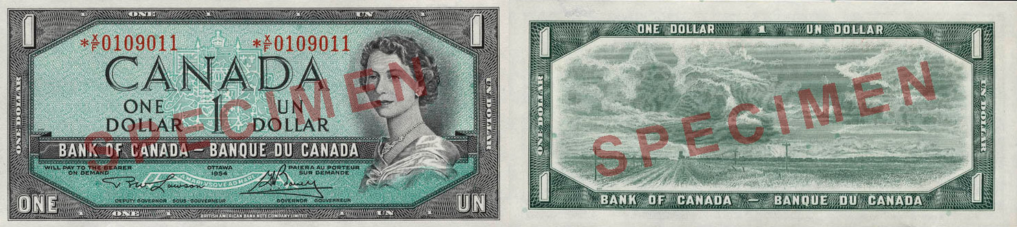 1 dollar - 1954 portrait modifié