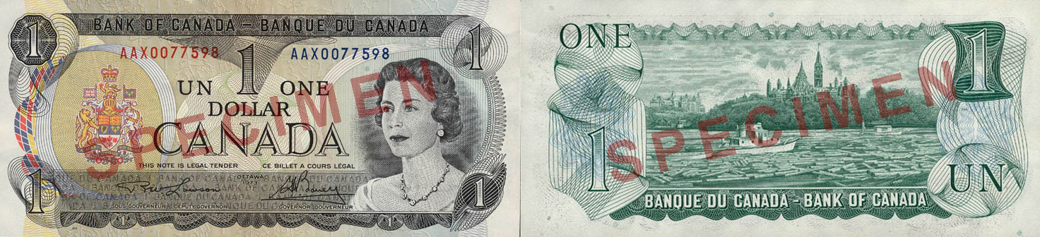 1 dollar 1969 à 1975 - Billet de banque - Canada