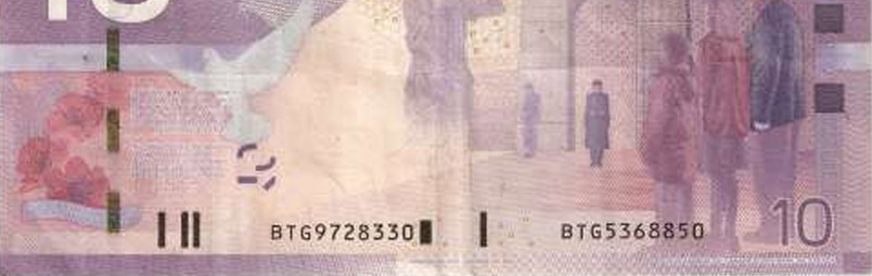 Numéros de série différents - Erreurs et variétés - Billet de banque du Canada