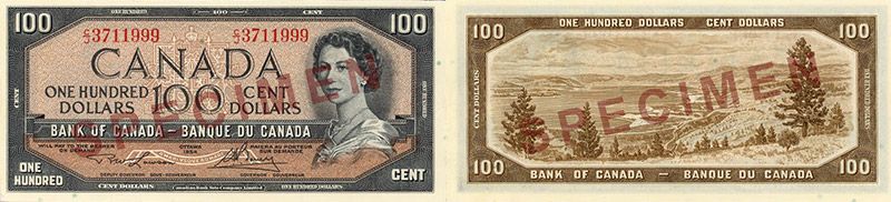 Valeur des billets de banque de 100 dollars de 1954 avec la face du diable