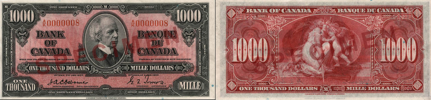 1937 - 1000 dollars