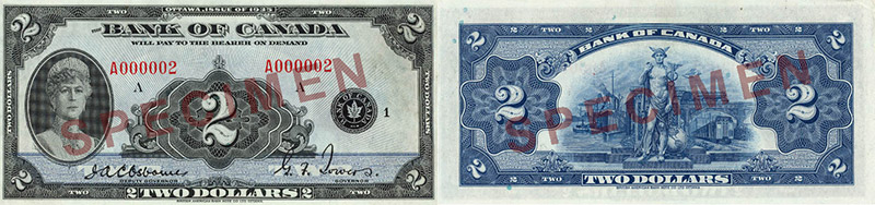 Valeur des billets de banque de 2 dollars de 1935