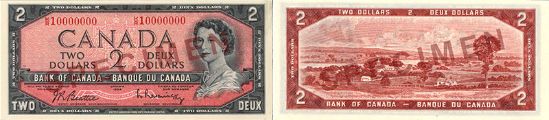 Valeur des billets de banque de 2 dollars de 1954 avec la face du diable