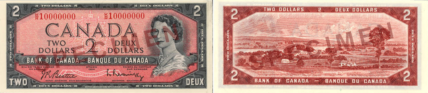 1954 - 2 dollars