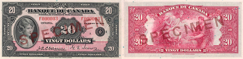 Valeur des billets de banque de 20 dollars de 1935