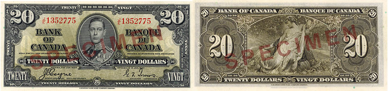 Valeur des billets de banque de 20 dollars de 1937