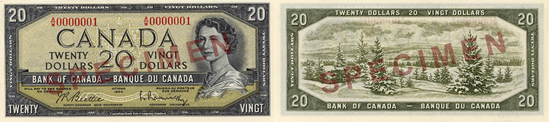 Valeur des billets de banque de 20 dollars de 1954 portrait modifié