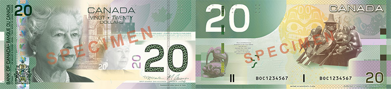 Valeur des billets de banque de 20 dollars de 2004 à 2006