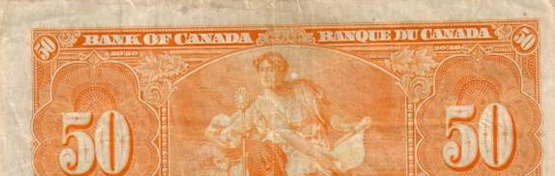En dehors du registre - Erreurs et variétés - Billet de banque du Canada