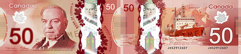 Valeur des billets de banque de 50 dollars de 2011 à 2020