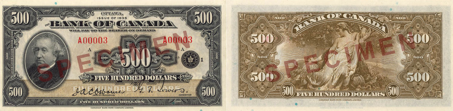 1935 - 500 dollars