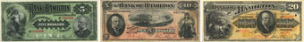 Billets de la Bank of Hamilton de 1892