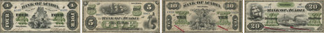 Billets de la Bank of Acadia de 1872