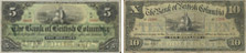 Billets de la Bank of British Columbia de 1894