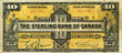 Billets de la Sterling Bank of Canada de 1921
