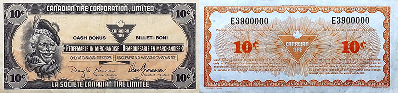 10 cents - Canadian Tire - 1989