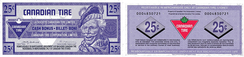 25 cents - Canadian Tire - 1992