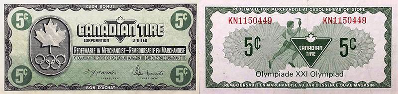 5 cents - Canadian Tire - Olympic Coupons - 1976