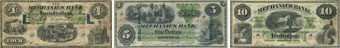 Billets de la banque de la Mechanics Bank de 1872